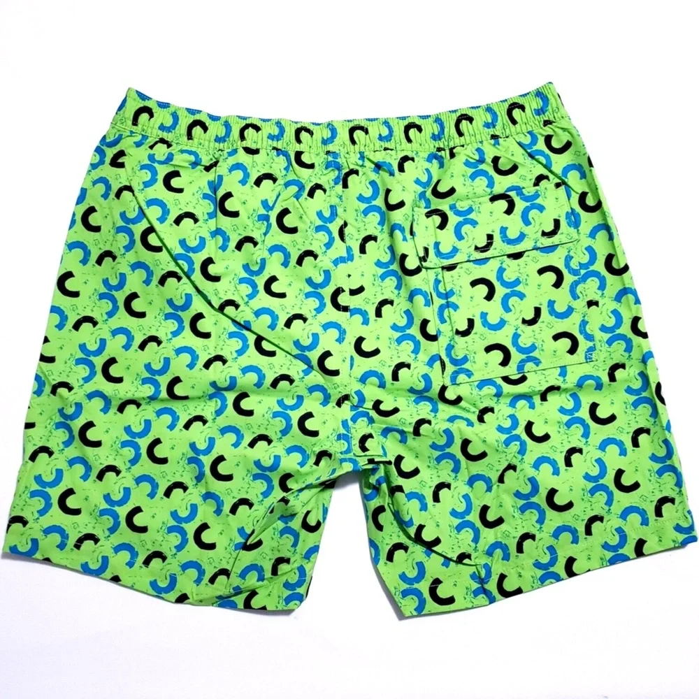 NEW Psycho Bunny Mens XXL Green Gecko Bold Brushstroke Swim Trunks